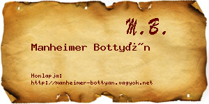 Manheimer Bottyán névjegykártya